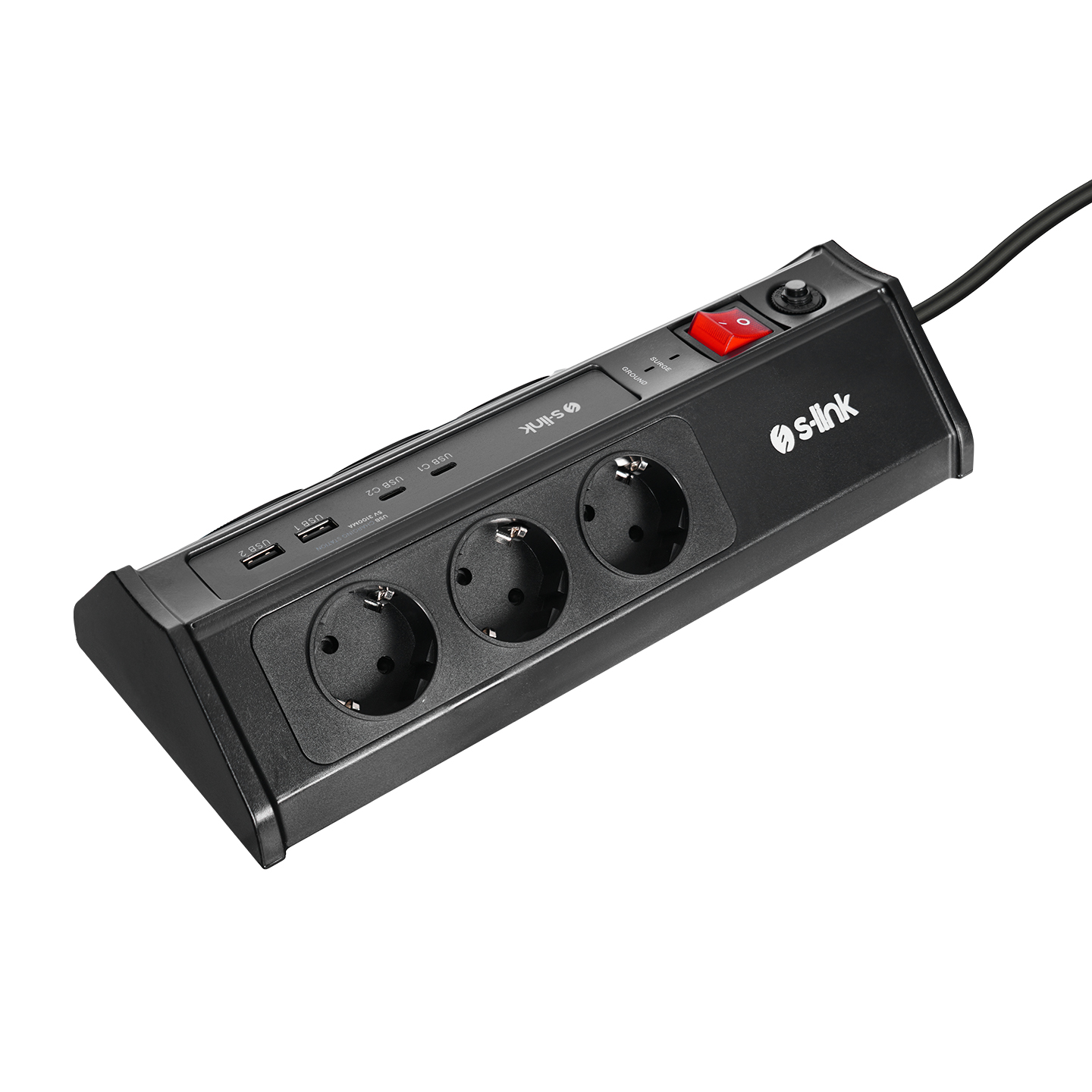 S-link PRZ03 PrizHive 3M 630 Joule 1.5mm 2 USB 2 TypeC 2.4A/5V 500V 6000V 6lı Akım Korumalı Priz