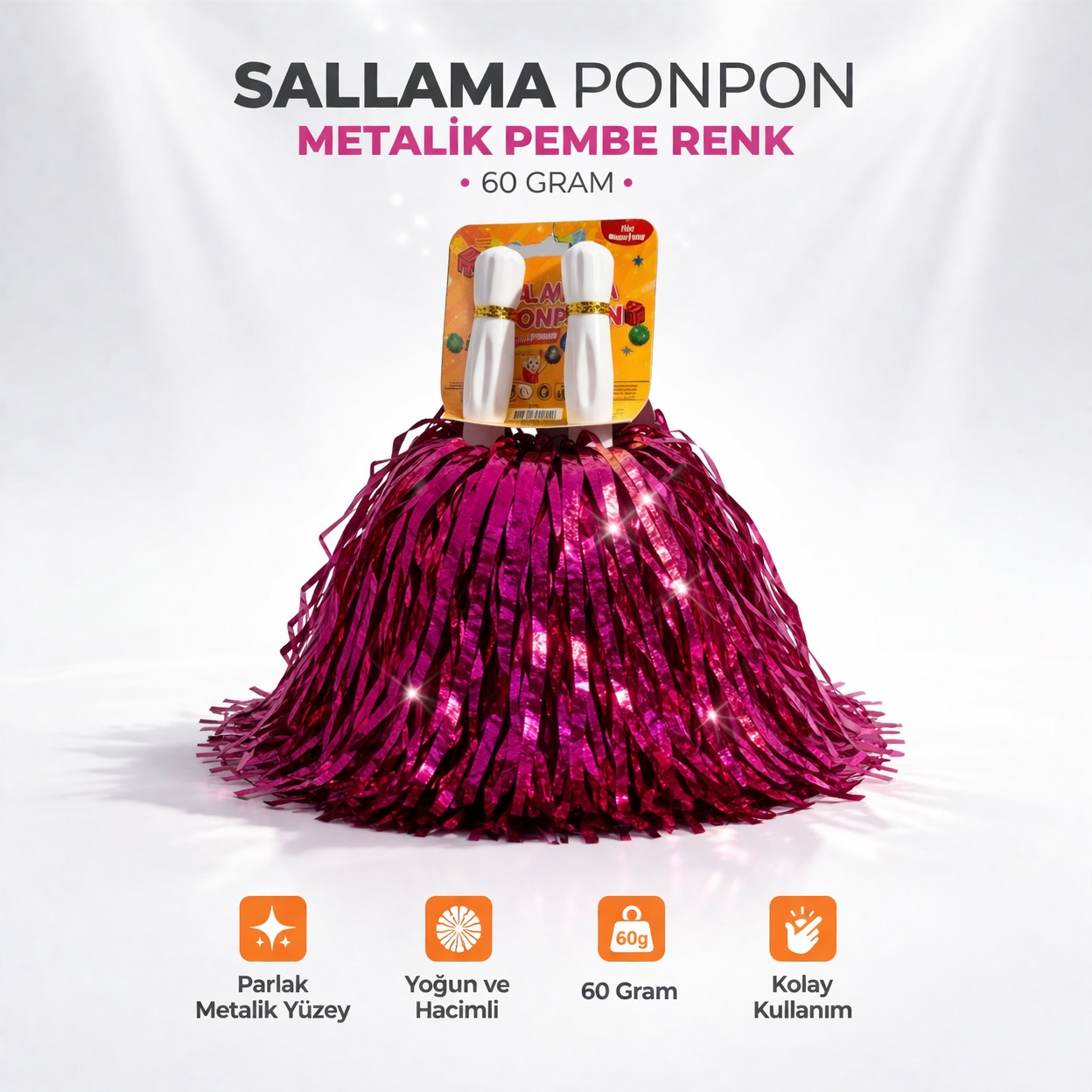 Sallama Pon Pon Pembe Renk Çiftli
