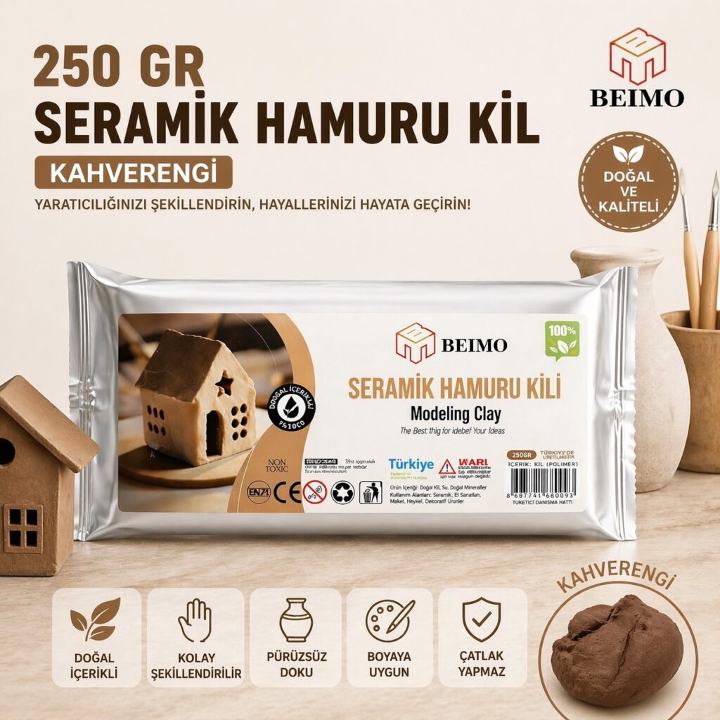 Seramik Hamuru Kil Çamuru 250 Gr Kahverengi