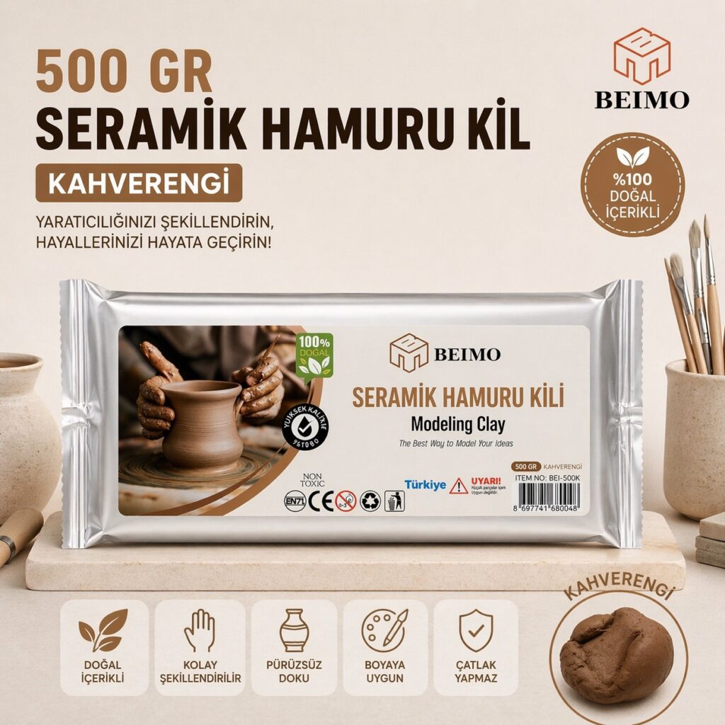 Seramik Hamuru Kil Çamuru 500 Gr Kahverengi
