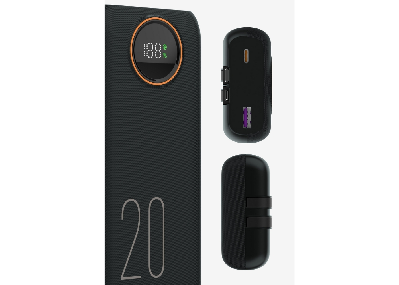 SNAPRON SNP-3013 20.000 MAH LDC EKRAN DAHİLİ KABLOLU 22,5W HIZLI ŞARJ POWERBANK