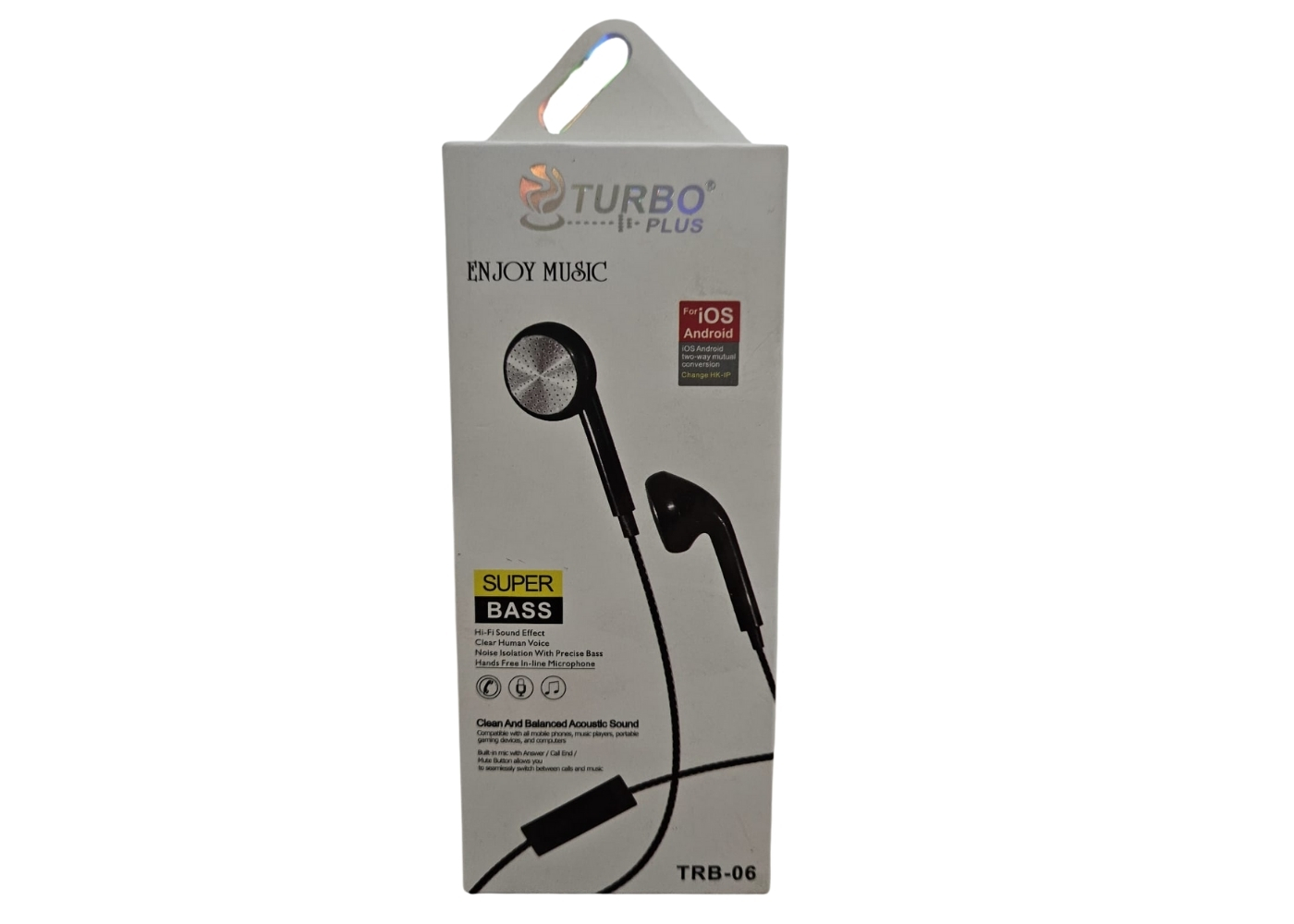 Turbo Plus TRB-06 Mobil Telefon Uyumlu Kulak içi Siyah Mikrofonlu Kulaklık