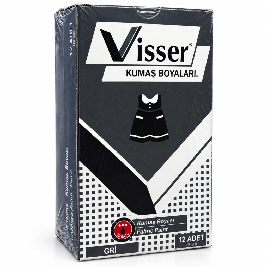 Visser Toz Kumaş Boyası Gri Renk 12 Gram 12'Li